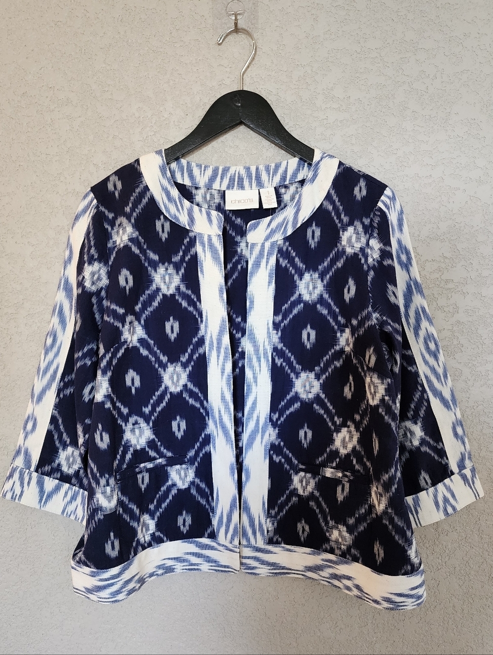 Chico's Jacquard 3/4 Jacket Size 1 Small New